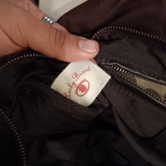 Vintage Lucky Brand Colorful Patchwork Hobo Bag Leather Tote #y2k - Picture 8 of 9